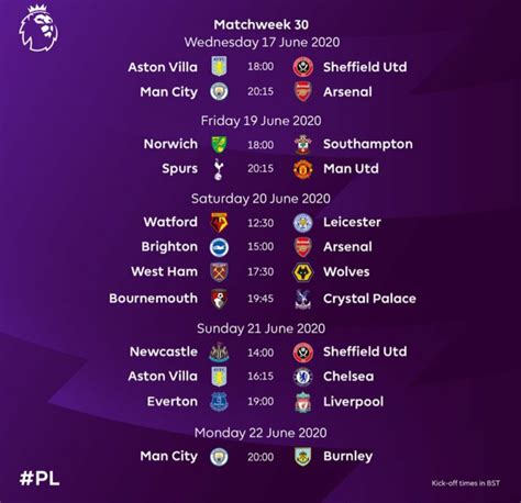epl schedule on tv